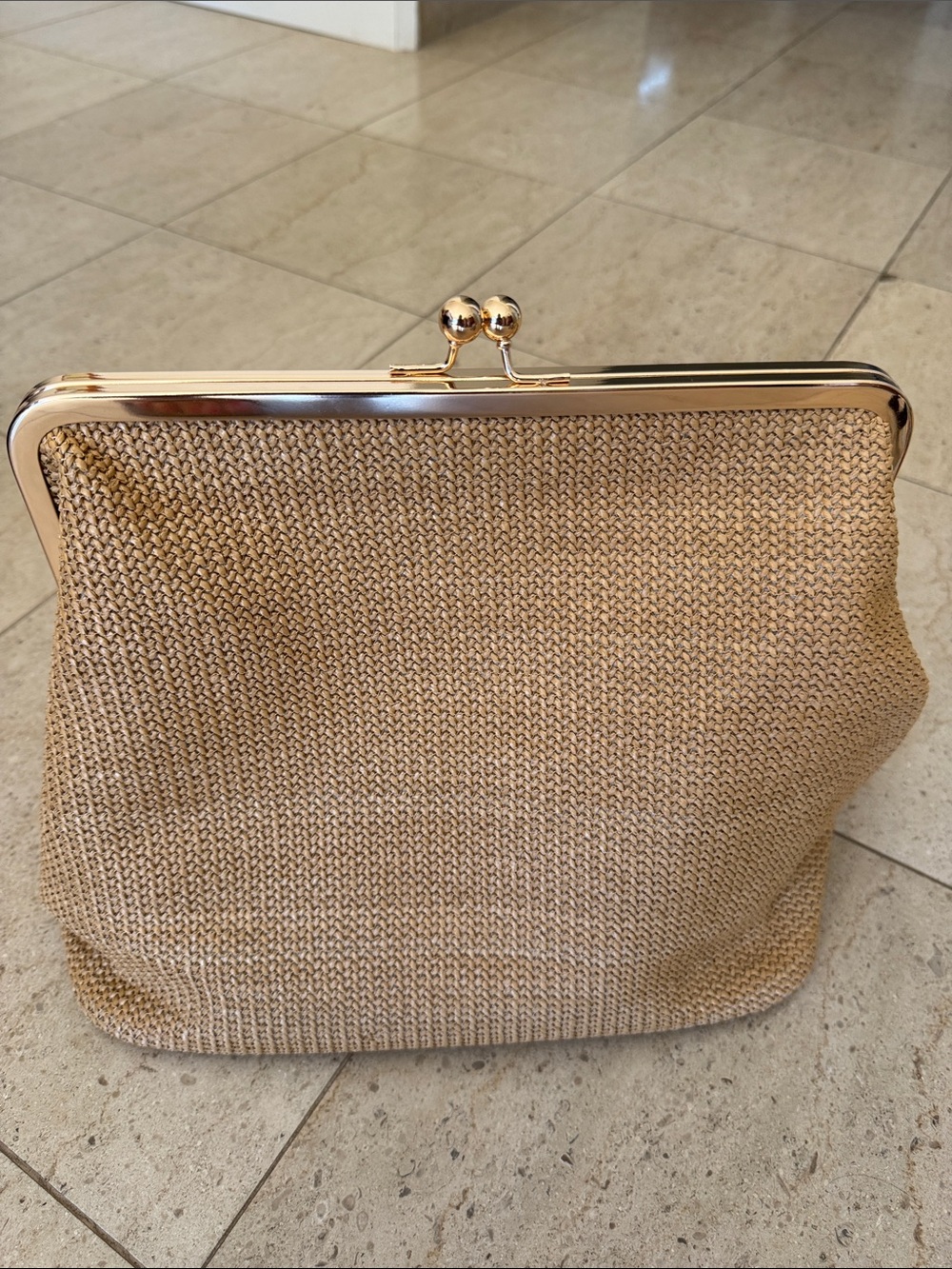 NEW Kiss lock Straw Handbags Clutches - Picture 3 of 7